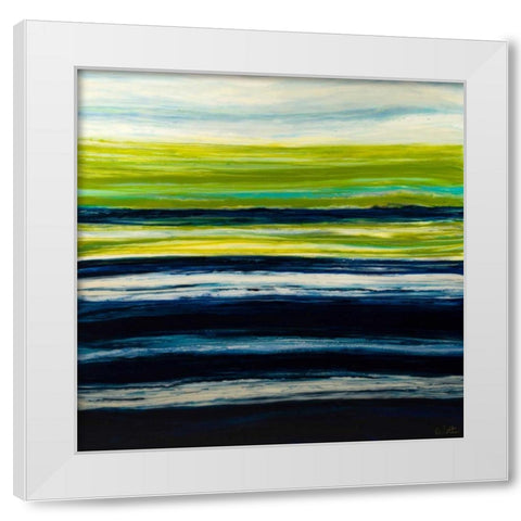 Emerald Horizon White Modern Wood Framed Art Print by Bilotta, Barbara