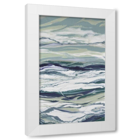 Ocean Blues White Modern Wood Framed Art Print by Bilotta, Barbara