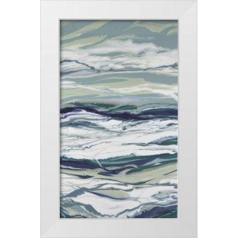 Ocean Blues White Modern Wood Framed Art Print by Bilotta, Barbara