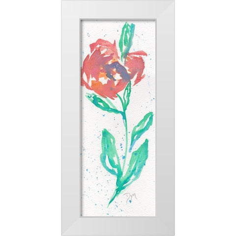 2019 Florals Peony I White Modern Wood Framed Art Print by Dyer, Beverly