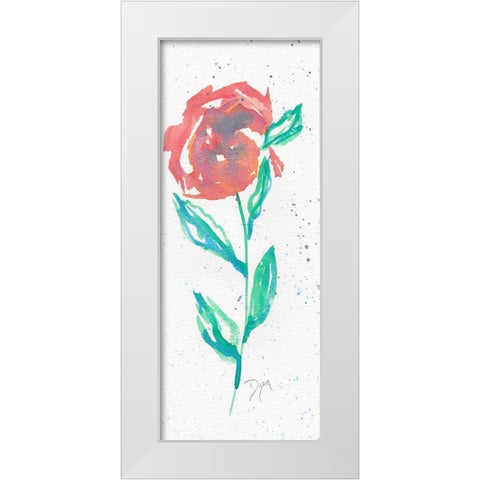 2019 Florals Peony II 1 White Modern Wood Framed Art Print by Dyer, Beverly