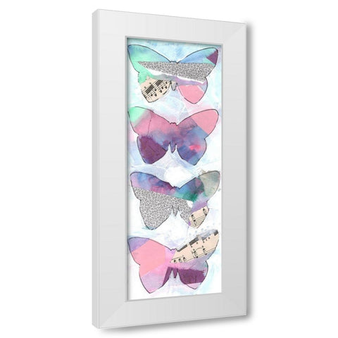Butterfly Window Panel 1 White Modern Wood Framed Art Print by Dyer, Beverly