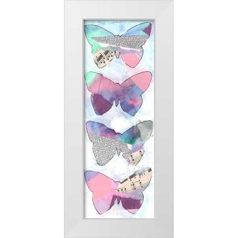 Butterfly Window Panel 1 White Modern Wood Framed Art Print by Dyer, Beverly
