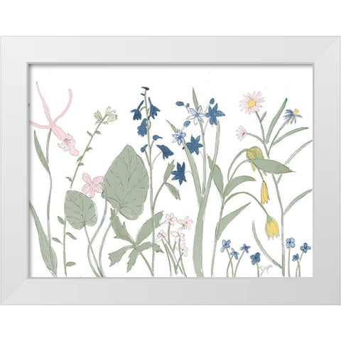 Spring Parade 1 White Modern Wood Framed Art Print by Dyer, Beverly