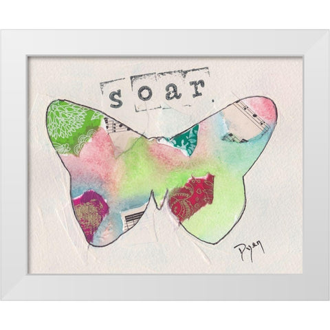 Butterfly Soar White Modern Wood Framed Art Print by Dyer, Beverly