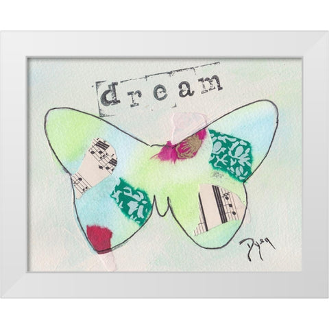 Butterfly Dream White Modern Wood Framed Art Print by Dyer, Beverly