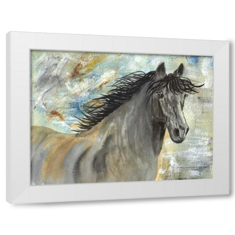 Run Like the Wind White Modern Wood Framed Art Print by Dyer, Beverly