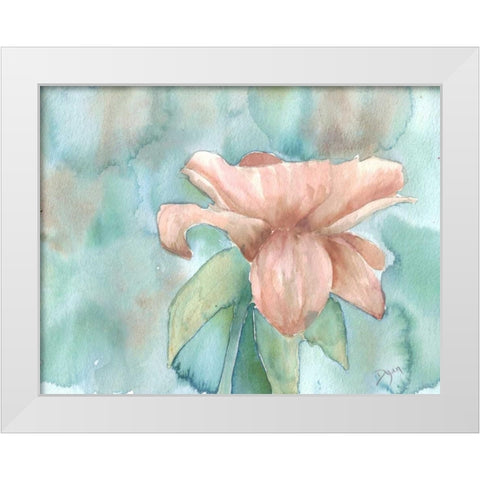 Blush Rose 2 White Modern Wood Framed Art Print by Dyer, Beverly