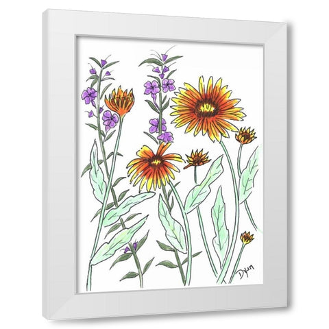 Common Blanket Flower White Modern Wood Framed Art Print by Dyer, Beverly