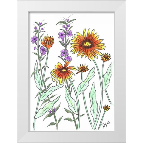 Common Blanket Flower White Modern Wood Framed Art Print by Dyer, Beverly