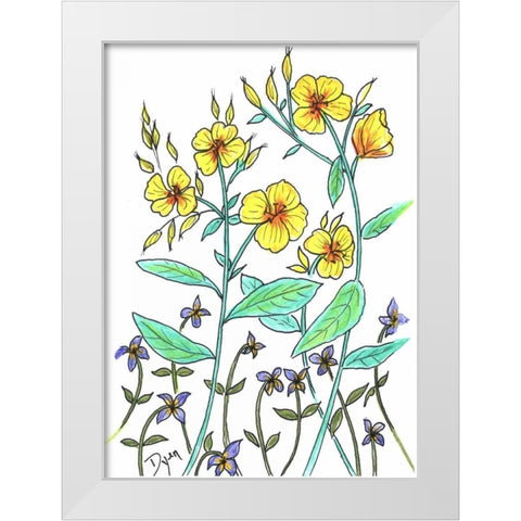 Sundrops White Modern Wood Framed Art Print by Dyer, Beverly