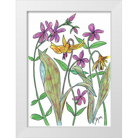 Wild Blue Phlox White Modern Wood Framed Art Print by Dyer, Beverly