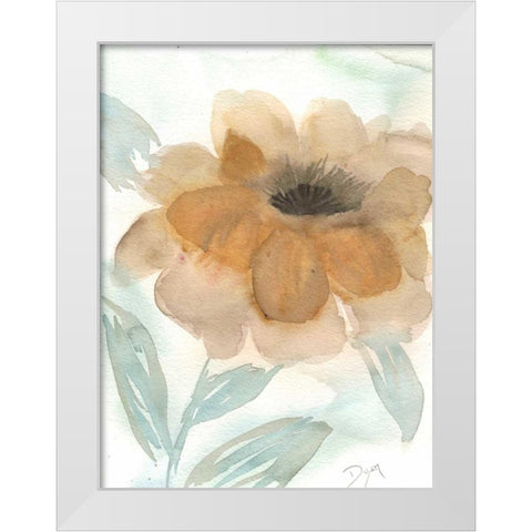 Neutral Peony II White Modern Wood Framed Art Print by Dyer, Beverly