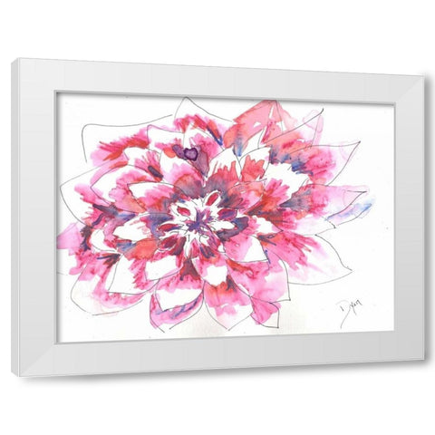 Dahlia White Modern Wood Framed Art Print by Dyer, Beverly