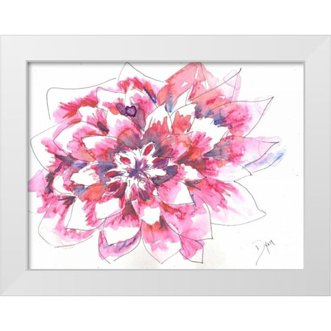 Dahlia White Modern Wood Framed Art Print by Dyer, Beverly