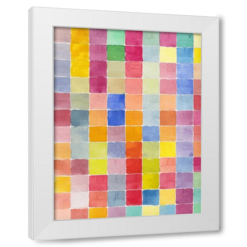 Rainbow Color Block 2 White Modern Wood Framed Art Print by Dyer, Beverly