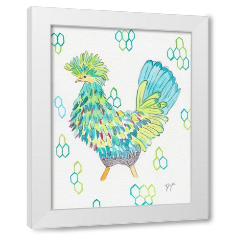 Funky Chicken 2 White Modern Wood Framed Art Print by Dyer, Beverly