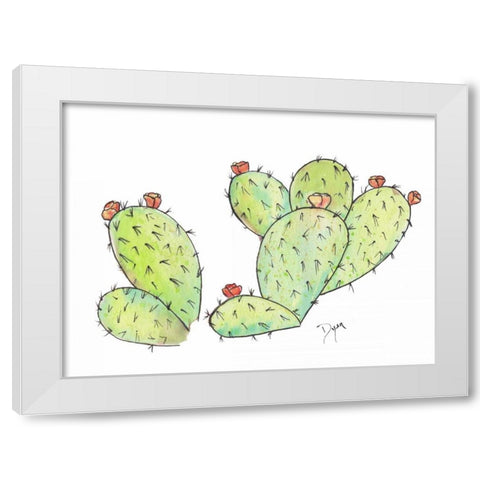 Prickly White Modern Wood Framed Art Print by Dyer, Beverly