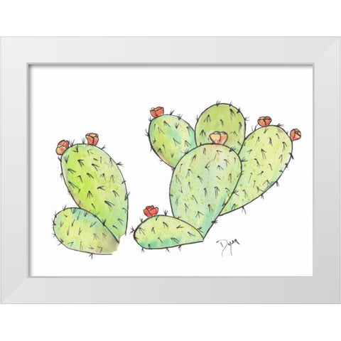 Prickly White Modern Wood Framed Art Print by Dyer, Beverly