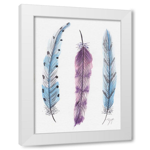 October Feathers I White Modern Wood Framed Art Print by Dyer, Beverly