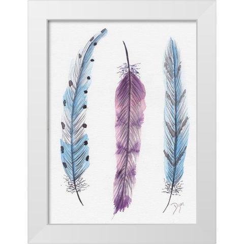 October Feathers I White Modern Wood Framed Art Print by Dyer, Beverly