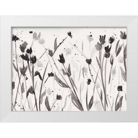 Noir Meadow White Modern Wood Framed Art Print by Dyer, Beverly
