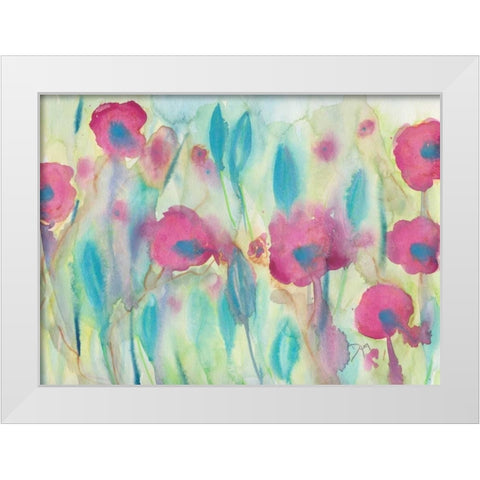 Snow Flowers I White Modern Wood Framed Art Print by Dyer, Beverly
