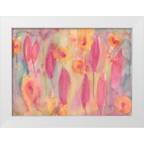 Snow Flowers II White Modern Wood Framed Art Print by Dyer, Beverly