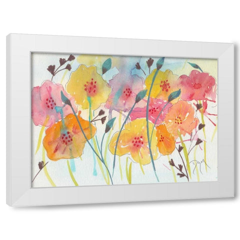 Spring Party I White Modern Wood Framed Art Print by Dyer, Beverly
