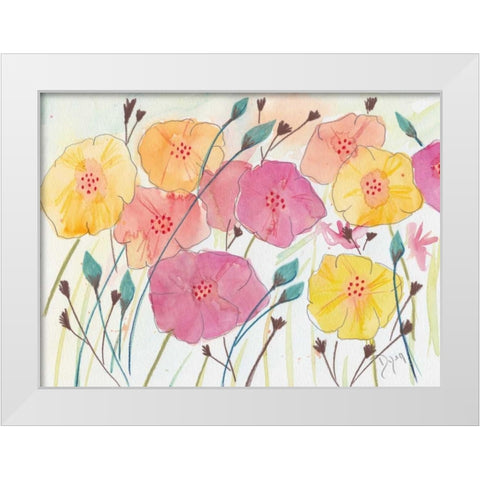 Spring Party II White Modern Wood Framed Art Print by Dyer, Beverly