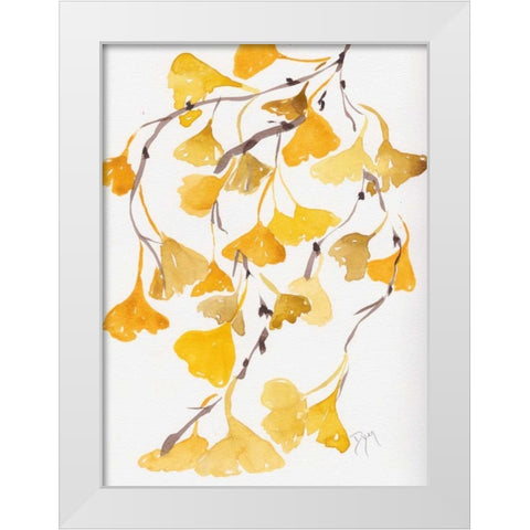 Golden Gingko A White Modern Wood Framed Art Print by Dyer, Beverly