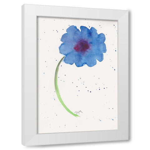 Blue Poppy 1 White Modern Wood Framed Art Print by Dyer, Beverly