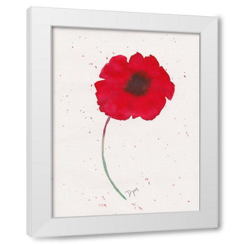 Red Poppy 1 White Modern Wood Framed Art Print by Dyer, Beverly