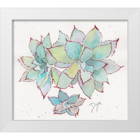 Succulent ll White Modern Wood Framed Art Print by Dyer, Beverly