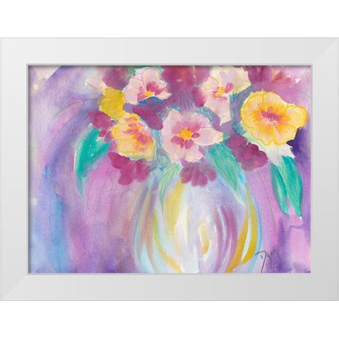 Bright Bouquet White Modern Wood Framed Art Print by Dyer, Beverly