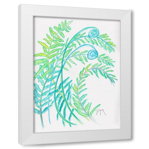 Floral Fern I White Modern Wood Framed Art Print by Dyer, Beverly