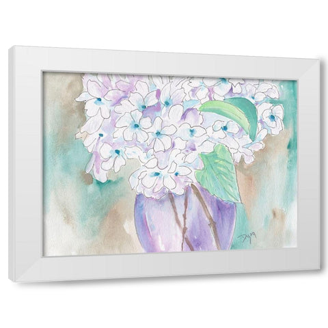 White Hydrangea White Modern Wood Framed Art Print by Dyer, Beverly