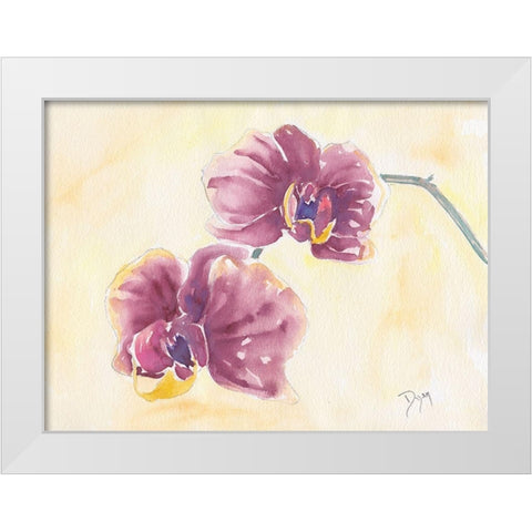 Graceful Orchid White Modern Wood Framed Art Print by Dyer, Beverly