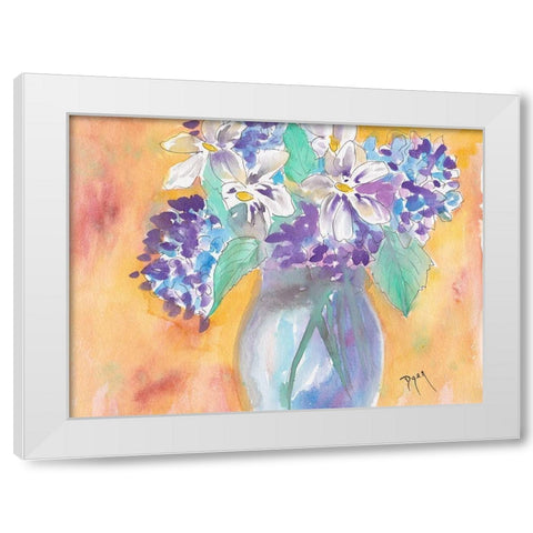 Gardenia and Hydrangea White Modern Wood Framed Art Print by Dyer, Beverly