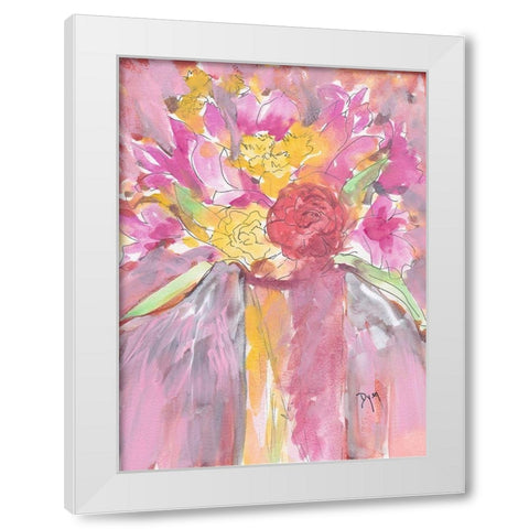 Sunny Posey White Modern Wood Framed Art Print by Dyer, Beverly
