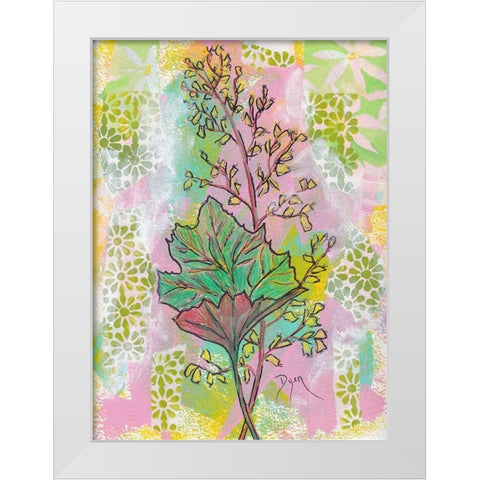 Botanical Boho Foam Flower White Modern Wood Framed Art Print by Dyer, Beverly