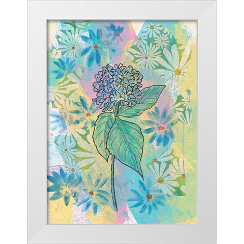 Botanical Boho Hydrangea White Modern Wood Framed Art Print by Dyer, Beverly