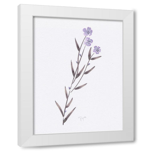 Lavender Wildflowers III White Modern Wood Framed Art Print by Dyer, Beverly