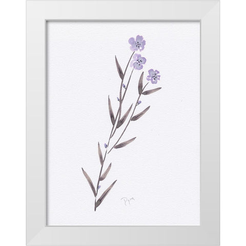 Lavender Wildflowers III White Modern Wood Framed Art Print by Dyer, Beverly