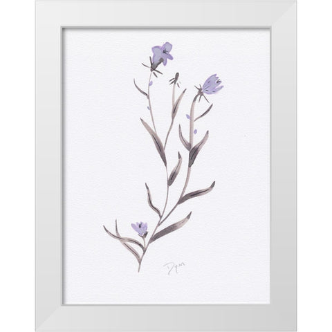 Lavender Wildflowers IV White Modern Wood Framed Art Print by Dyer, Beverly