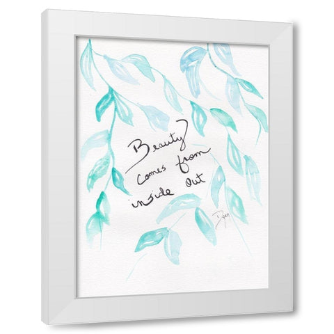 Sentiment Beauty White Modern Wood Framed Art Print by Dyer, Beverly