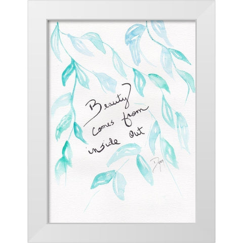 Sentiment Beauty White Modern Wood Framed Art Print by Dyer, Beverly