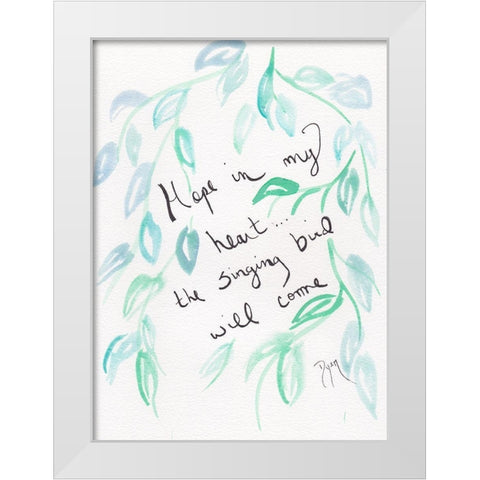 Sentiment Hope White Modern Wood Framed Art Print by Dyer, Beverly