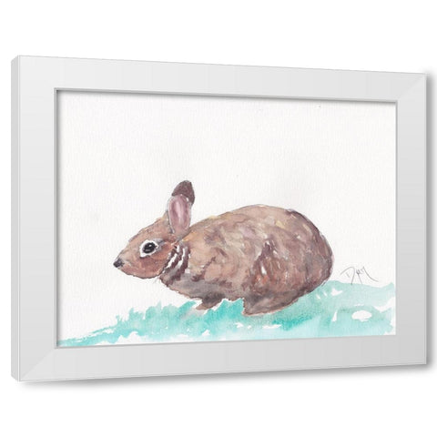 Bunny White Modern Wood Framed Art Print by Dyer, Beverly