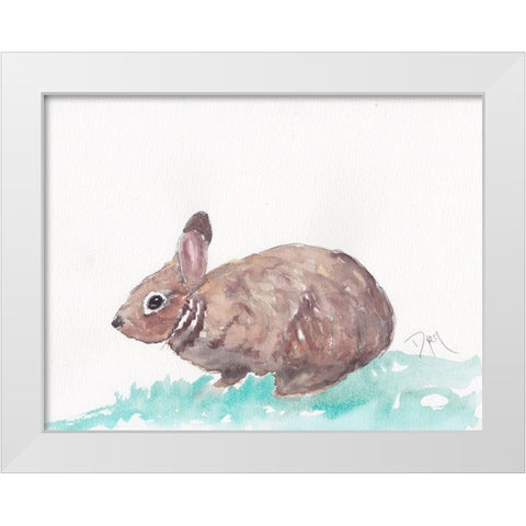 Bunny White Modern Wood Framed Art Print by Dyer, Beverly